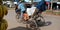 An indian village rickshaw rider on street transportation