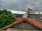 Indian Village Traditional Old Mud House Put Flag Clay Roof Poor Rural Area Gujarat Ahemdabad Zezra