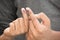Indian Voter showing voting sign after the polling