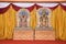 Indian wedding stage decoration with lord Venkateshwara and goddess ambal