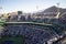 INDIAN WELLS, CA - MARCH 12, 2014: Early Round Crowd on Center Court at the BNP PARIBAS Open