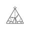 Indian wigwam, prehistoric house, primitive home line icon.