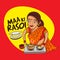 Indian woman cooking cartoon vector