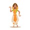 Indian woman dancing vector isolated dancers silhouette icons people India dance show party movie, cinema cartoon beauty