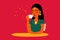 An indian woman drink coffee. Aromatic Bliss. An Indian Womans Coffee Journey. Generative AI