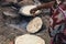 Indian woman making Indian flat bread tandoori roti chapati with hand