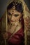 Indian woman with traditional bridal make-up and jewelry