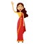 Indian woman waving her hand flat cartoon vector
