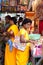 Indian women buying colorful bangles. India, Tamil Nadu, Thanjavur (Trichy)