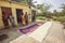 Indian women drying papad chips on the sun