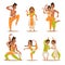 Indian women and man dancing vector