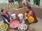 Indian women washing dishes in village of Daraj kotranka Jammu and Kashmir India