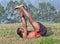 Indian yoga teacher doing yoga exercise