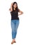 Indian you girl with camisole and jeans hot pant with elegant pose and expression