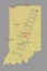 Indiana accurate vector exact detailed State Map with Community