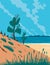 Indiana Dunes National Park  in Northwestern Indiana United States WPA Poster Art Color