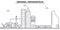 Indiana, Indianapolis architecture line skyline illustration. Linear vector cityscape with famous landmarks, city sight