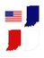 Indiana maps with USA flag - state in the United States