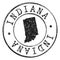 Indiana Silhouette Postal Passport Stamp Round Vector Icon Design Seal Badge.