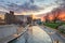 Indiana State Museum at sunset