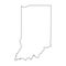 Indiana, state of USA - solid black outline map of country area. Simple flat vector illustration