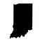 Indiana, state of USA - solid black silhouette map of country area. Simple flat vector illustration