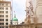 Indiana Statehouse building with American flag