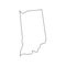 Indiana - U.S. state. Contour line in black color. Vector illustration. EPS 10