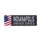 Indianapolis american cities plates and travel stickers. USA city or town vintage plate, grunge travel banner or card
