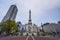 indiannapolis,indiana,usa. -Soldiers and Sailors Monument in traffic circle at twilight.