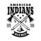 Indians vector emblem with two crossed hatchets