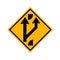 Indicating a forked road ahead Traffic Road Sign