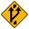 Indicating a forked road ahead Traffic Road Sign,Vector Illustration, Isolate On White Background,Symbols, Label. EPS10