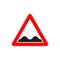 Indicating road sign for Speed Bumps or Uneven Road