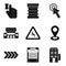 Indication icons set, simple style