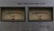 Indicator decibel meter on vintage stereo cassette deck. Dashboard on retro recorder machine. Control panel with a scale