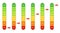 Indicator meter with persentage. Indicator scale with low and high level. Customers feedback