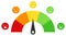 Indicator satisfaction of customer with smiley faces scoring manometer measure tool vector illustration