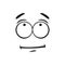 Indifferent emoticon isolated line art emoji face