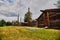 Indigenous Cedar Plank Longhouses and Totem Poles at K`san Village, Hazelton, Britsh Columbia, Canada