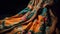 Indigenous craft product showcases vibrant woven wool pattern on sarong generated by AI