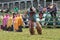 Indigenous dancer wearing furry chaps