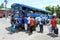 Indigenous Fijian people travel by bus in Fiji