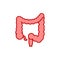 Indigestion line color icon. Human organ concept.