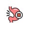 Indigestion line icon. Isolated vector element.