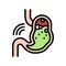 indigestion stomach color icon vector illustration