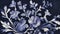 Indigo abstract floral background, motion