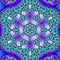 Indigo abstract mandala with lace in neon blue