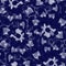 Indigo blue batik dyed daisy flower effect texture background. Seamless japanese repeat pattern swatch. Painterly floral