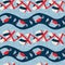 Indigo blue horizontal broken stripe nautical seamless pattern. Modern marine line striped sailor print. Classic